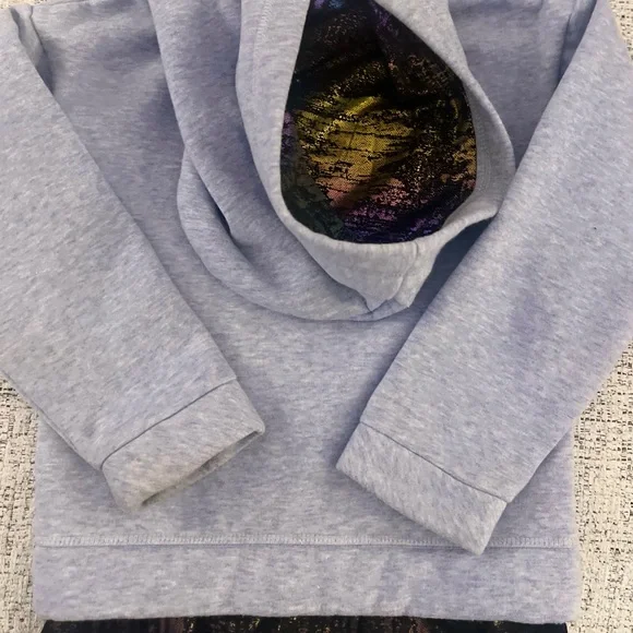 Appaman Girls Light Blue Hoodie Sweatshirt W/ Zip Vents Metallic Size 6 - Picture 6 of 6